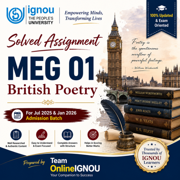 MEG 01 Solved Assignment | Jul 2025 and Jan 2026 Admission Session