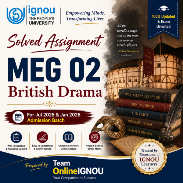 MEG 02 Solved Assignment | Jul 2025 and Jan 2026 Admission Session