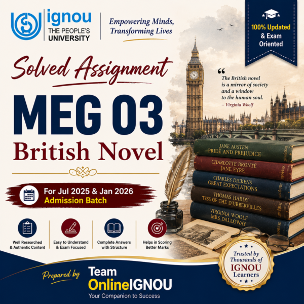 MEG 03 Solved Assignment | Jul 2025 and Jan 2026 Admission Session