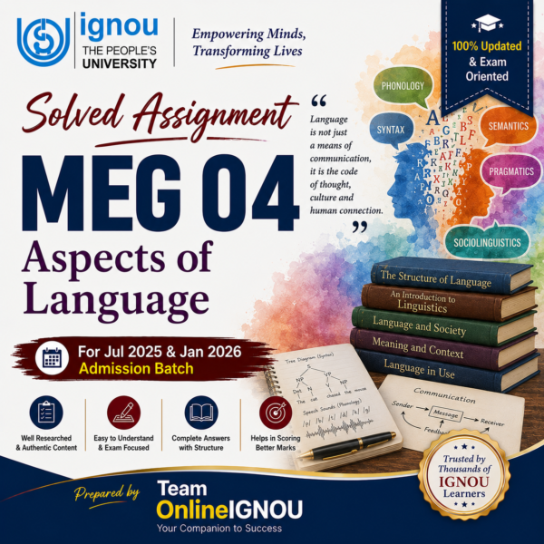 MEG 04 Solved Assignment | Jul 2025 and Jan 2026 Admission Session