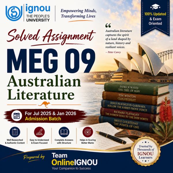 MEG 09 Solved Assignment | Jul 2025 and Jan 2026 Admission Session