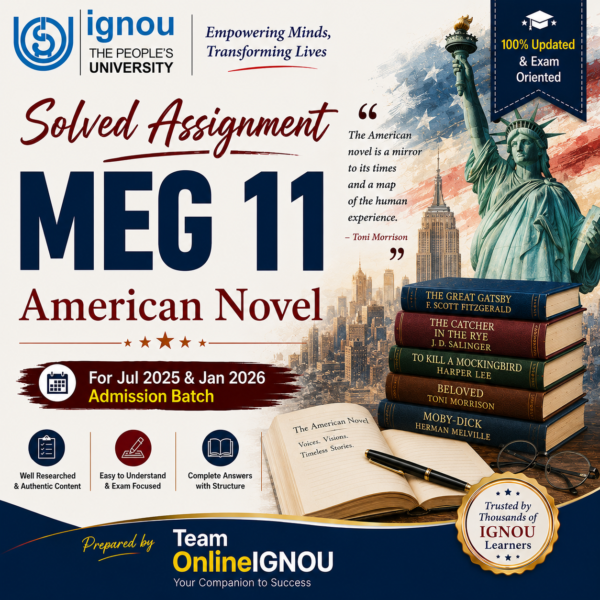 MEG 11 Solved Assignment | Jul 2025 and Jan 2026 Admission Session