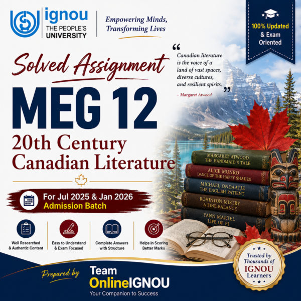 MEG 12 Solved Assignment | Jul 2025 and Jan 2026 Admission Session