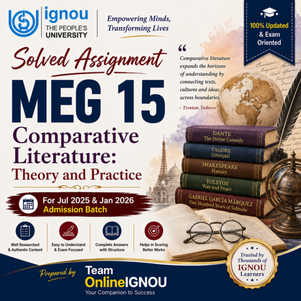MEG 15 Solved Assignment | Jul 2025 and Jan 2026 Admission Session