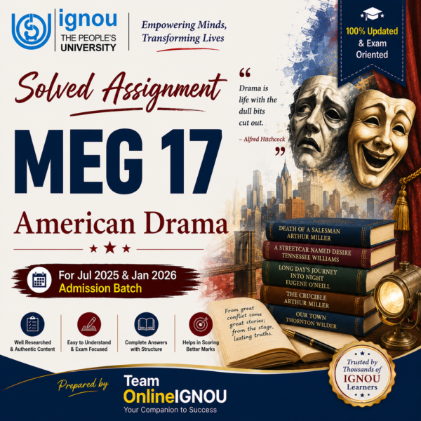 MEG 17 Solved Assignment | Jul 2025 and Jan 2026 Admission Session