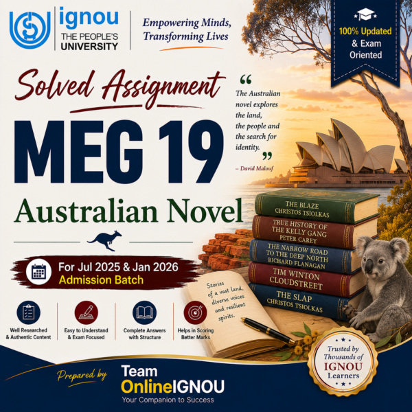 MEG 19 Solved Assignment | Jul 2025 and Jan 2026 Admission Session